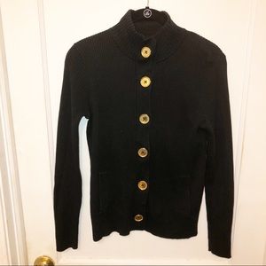 Charter Club Black Sweater/Cardigan Size Medium
